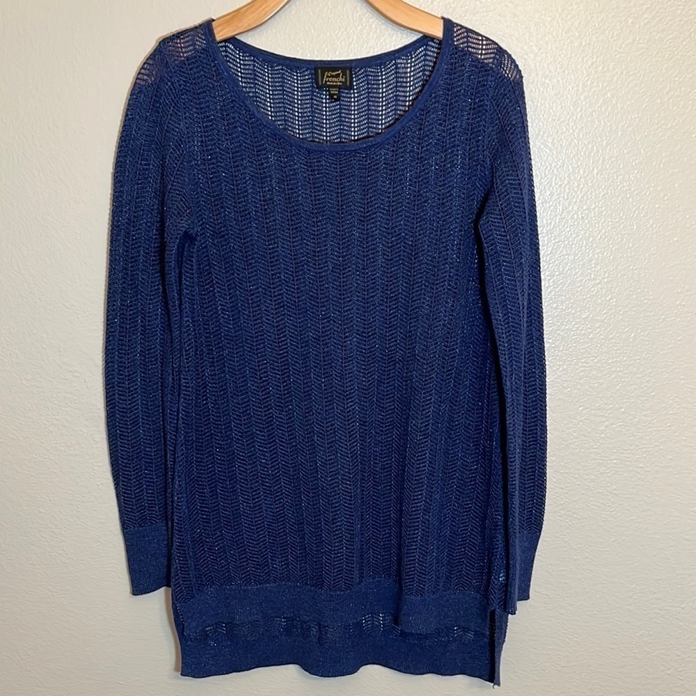 Frenchi Blue Sheer Sweater